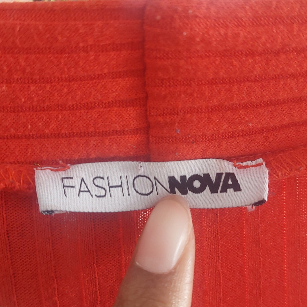 Red Button-Up Dress - Picture 2 of 4